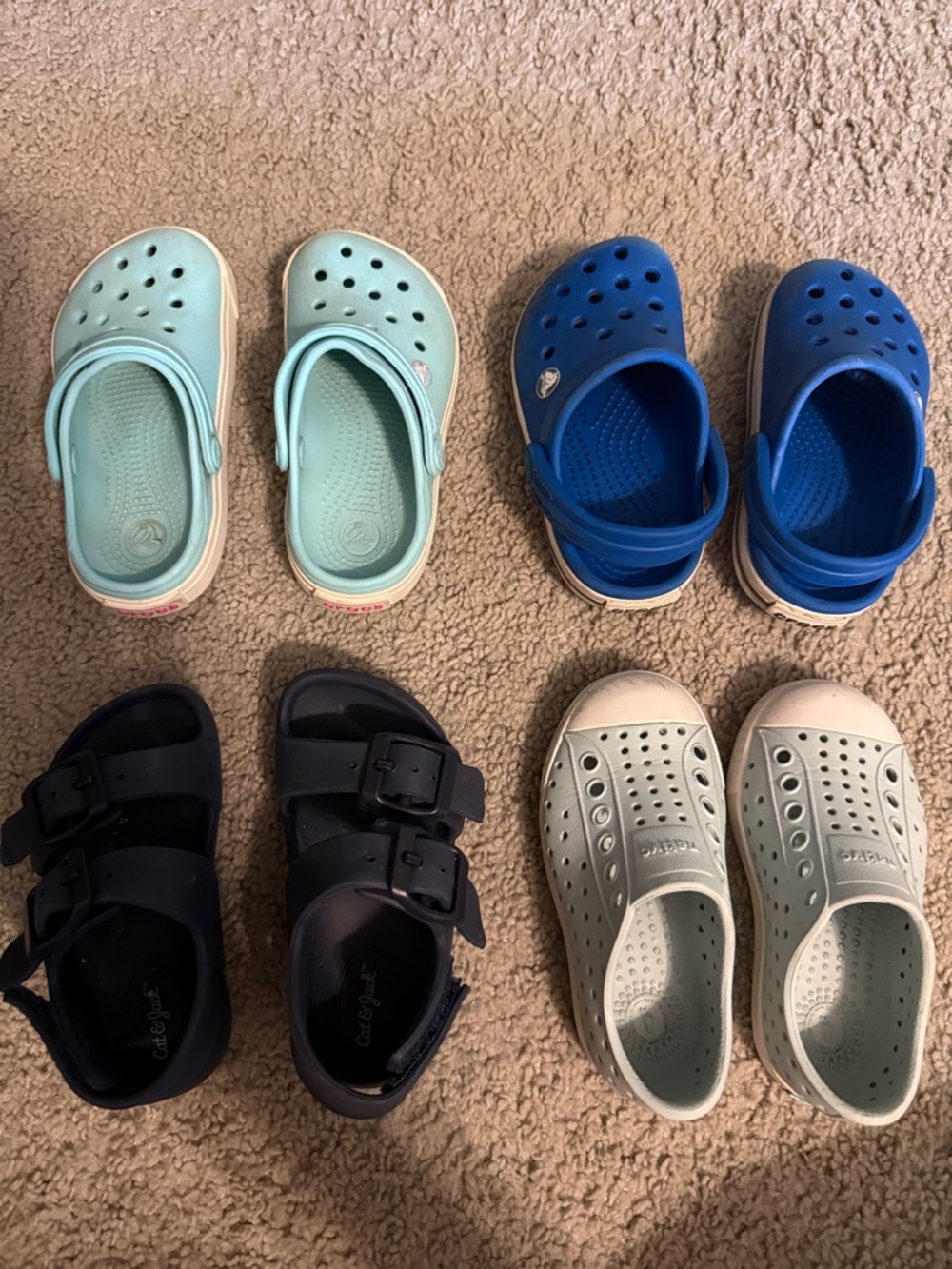 Native, Crocs, Kids Mix-Pack Clogs & Sandals in Light Blue, Blue, Navy, Cream